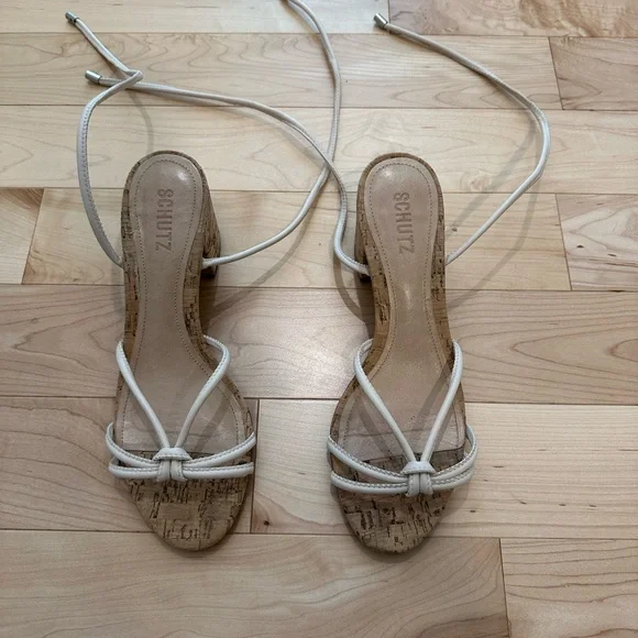 LAST CHANCE Schutz Cork Mid-Heeled Sandals - Suzy - Picture 2 of 3